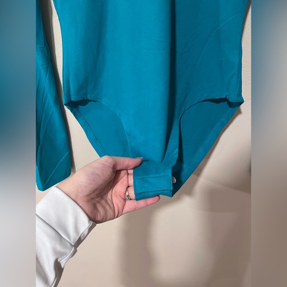 Zenana Teal Long Sleeved Bodysuit - Size Small - NWT - Picture 3 of 9